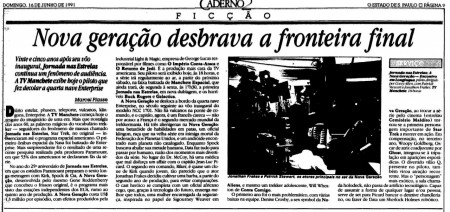 Estadão, 16 de junho de 1991. Estreia de "A Nova Geração" na TV   Manchete.